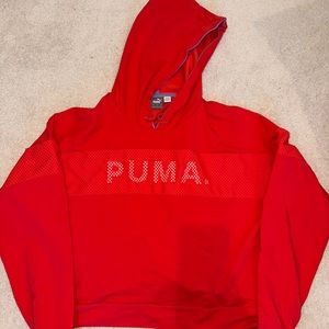 Red PUMA Hoodie Sweatshirt